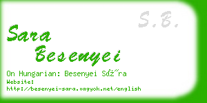 sara besenyei business card